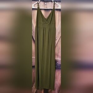 Piper & Blue, Womens Large, Elegant Olive Green Maxi Dress